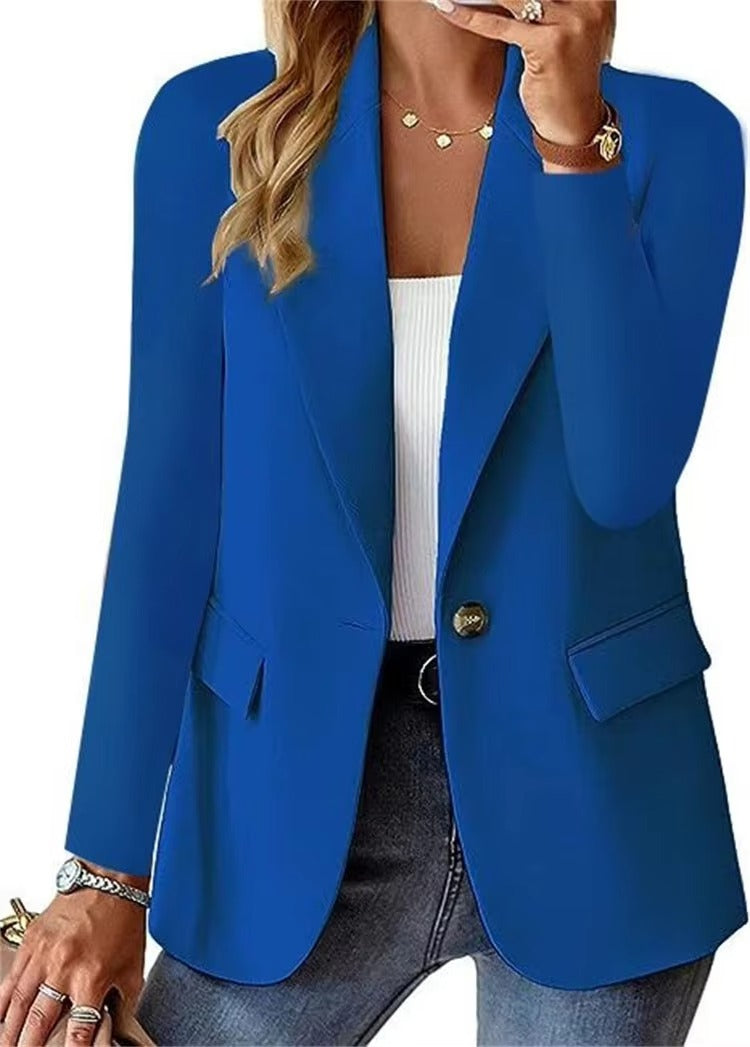 Autumn New Simple Elegant Fashion Single Button Slimming Temperament Professional commuter Casual Women's Suit Jacket
