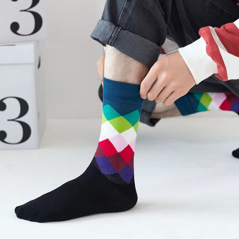 Fashion Men's Business Crew Socks | Custom Logo Cotton Skateboard Socks