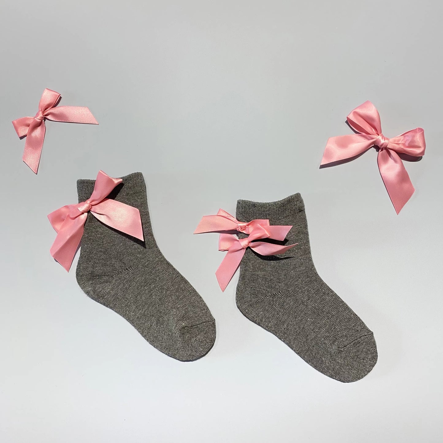 Pressure Sensors Transmitters Anti-Slip Girls' Socks with Custom Design Ribbons for Children