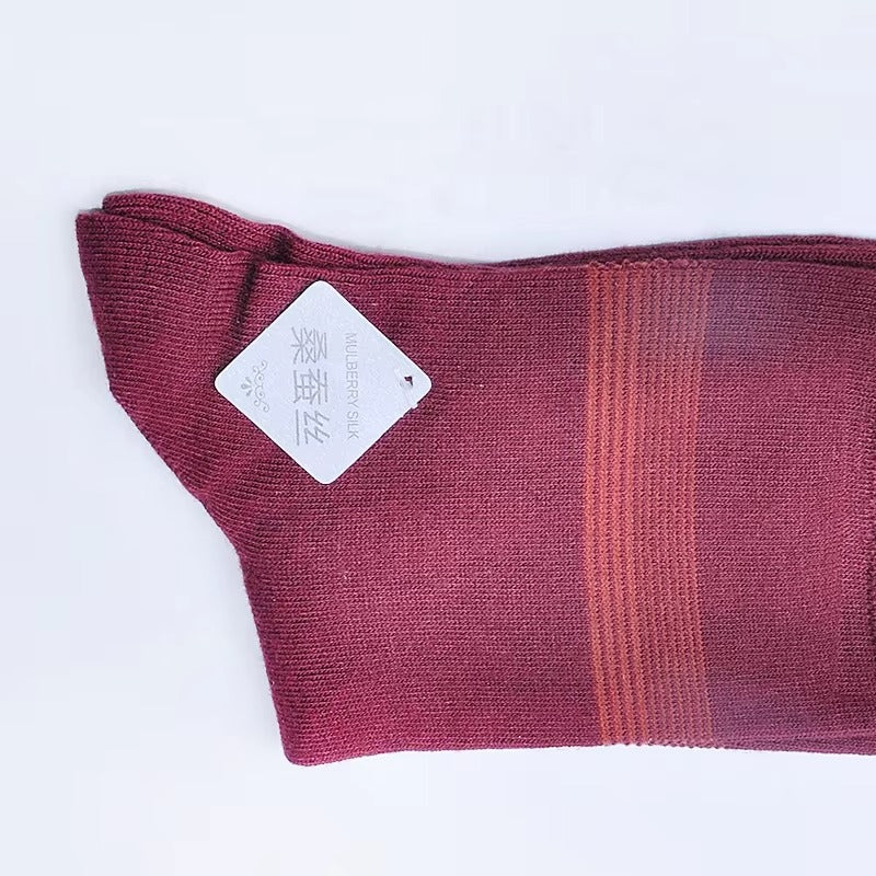 Men's Calf High Business Socks Made of Mulberry Silk