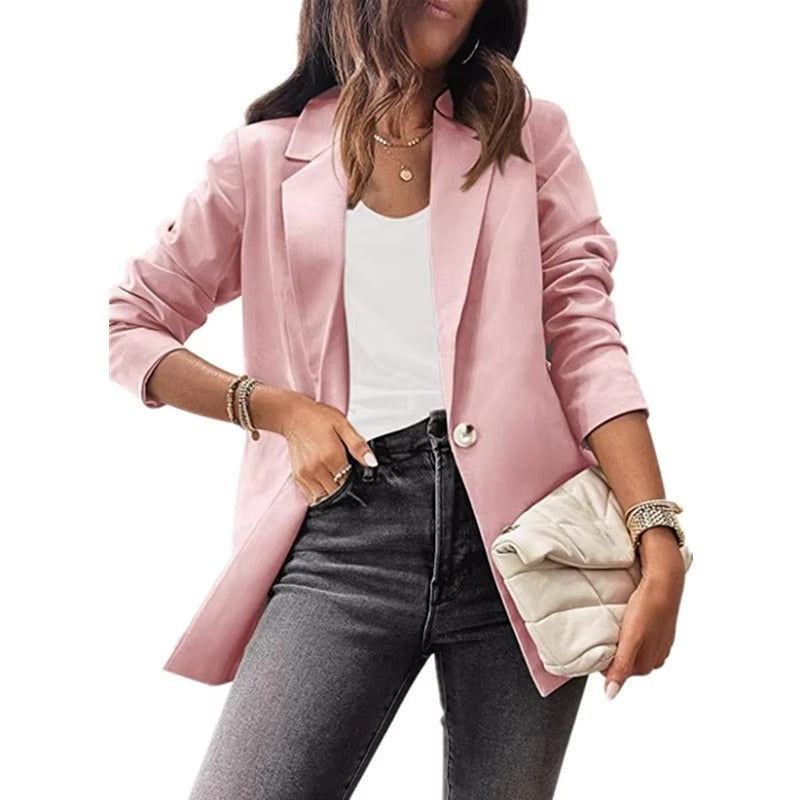 Intelligent Elegant Ladies Suit Jacket Spring & Fall Hot Sellers Long-Sleeved Slim Casual Commuter Woven Fabric Solid Color
