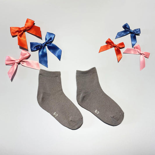 Pressure Sensors Transmitters Anti-Slip Girls' Socks with Custom Design Ribbons for Children