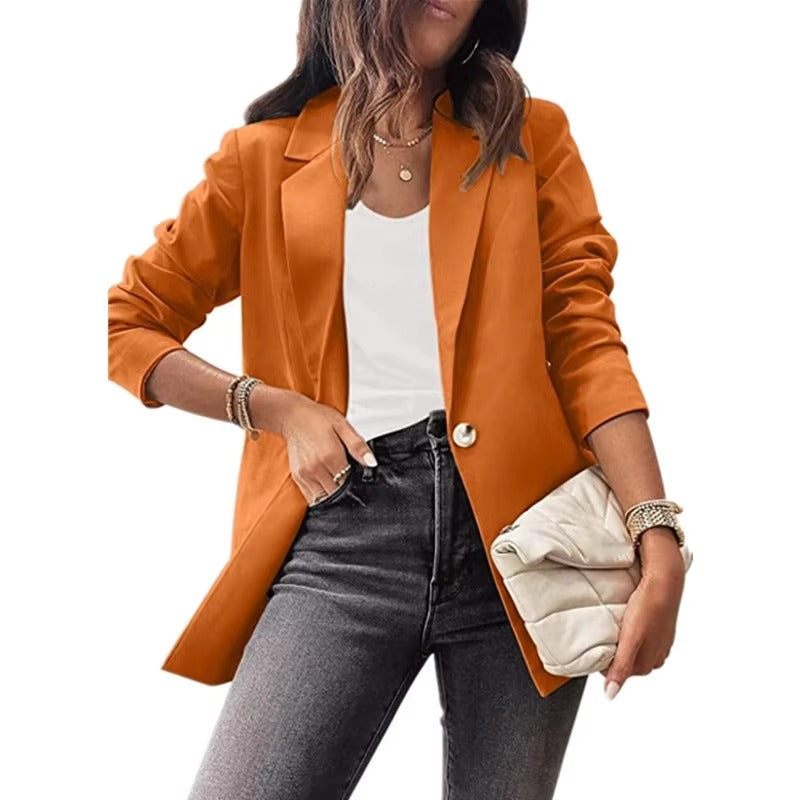 Intelligent Elegant Ladies Suit Jacket Spring & Fall Hot Sellers Long-Sleeved Slim Casual Commuter Woven Fabric Solid Color