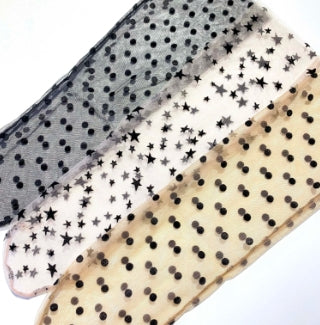 Women's Casual Transparent Breathable Crew Socks - Dot Pattern with Snag Resistance