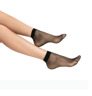 Ultrathin Affordable Women's Nylon Socks - Transparent Toes Daily Tube Silk Socks