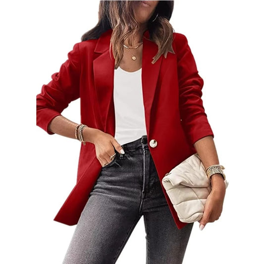 Intelligent Elegant Ladies Suit Jacket Spring & Fall Hot Sellers Long-Sleeved Slim Casual Commuter Woven Fabric Solid Color