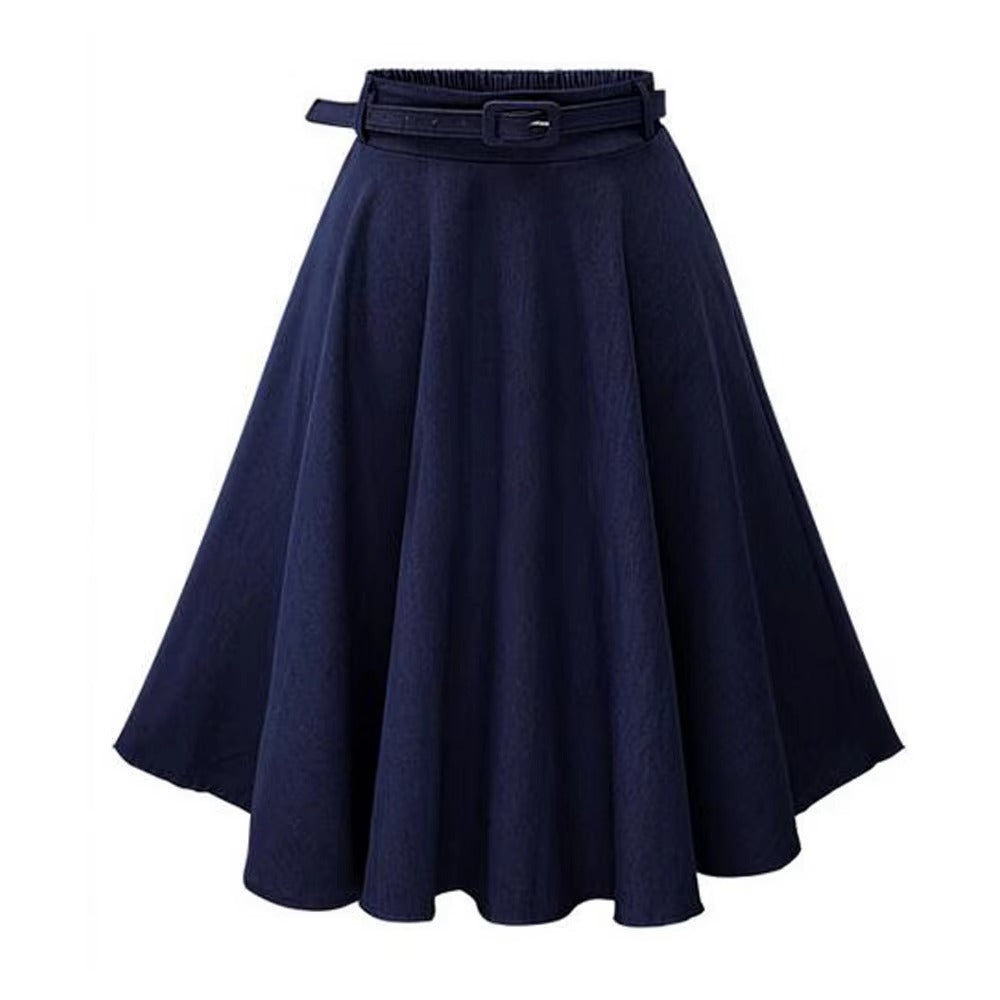 Women's High Quality Simple High Waist Denim Skirt Loose Stitching New Product-Korean Style Creativity Comfortable Elastic Word