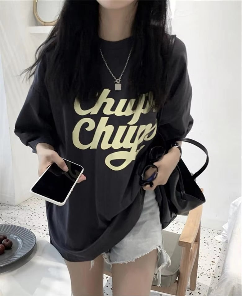 2024 Summer Hot Simple Fashion Age Reduction Fresh Sweet Comfortable Loose Leisure Home Cotton Letter Women's T-shirt