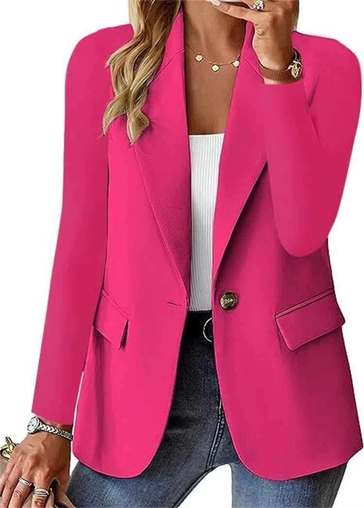 Autumn New Simple Elegant Fashion Single Button Slimming Temperament Professional commuter Casual Women's Suit Jacket