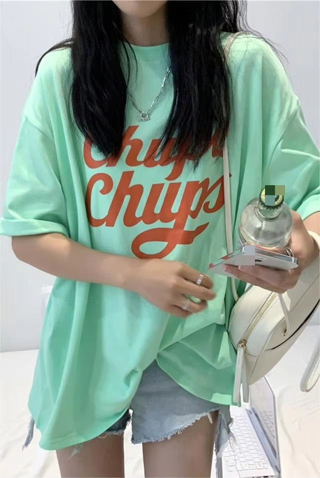 2024 Summer Hot Simple Fashion Age Reduction Fresh Sweet Comfortable Loose Leisure Home Cotton Letter Women's T-shirt