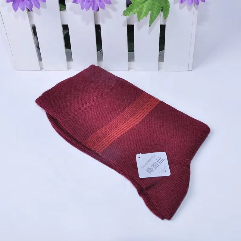 Men's Calf High Business Socks Made of Mulberry Silk