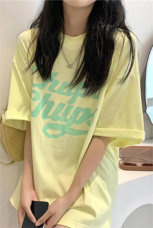 2024 Summer Hot Simple Fashion Age Reduction Fresh Sweet Comfortable Loose Leisure Home Cotton Letter Women's T-shirt