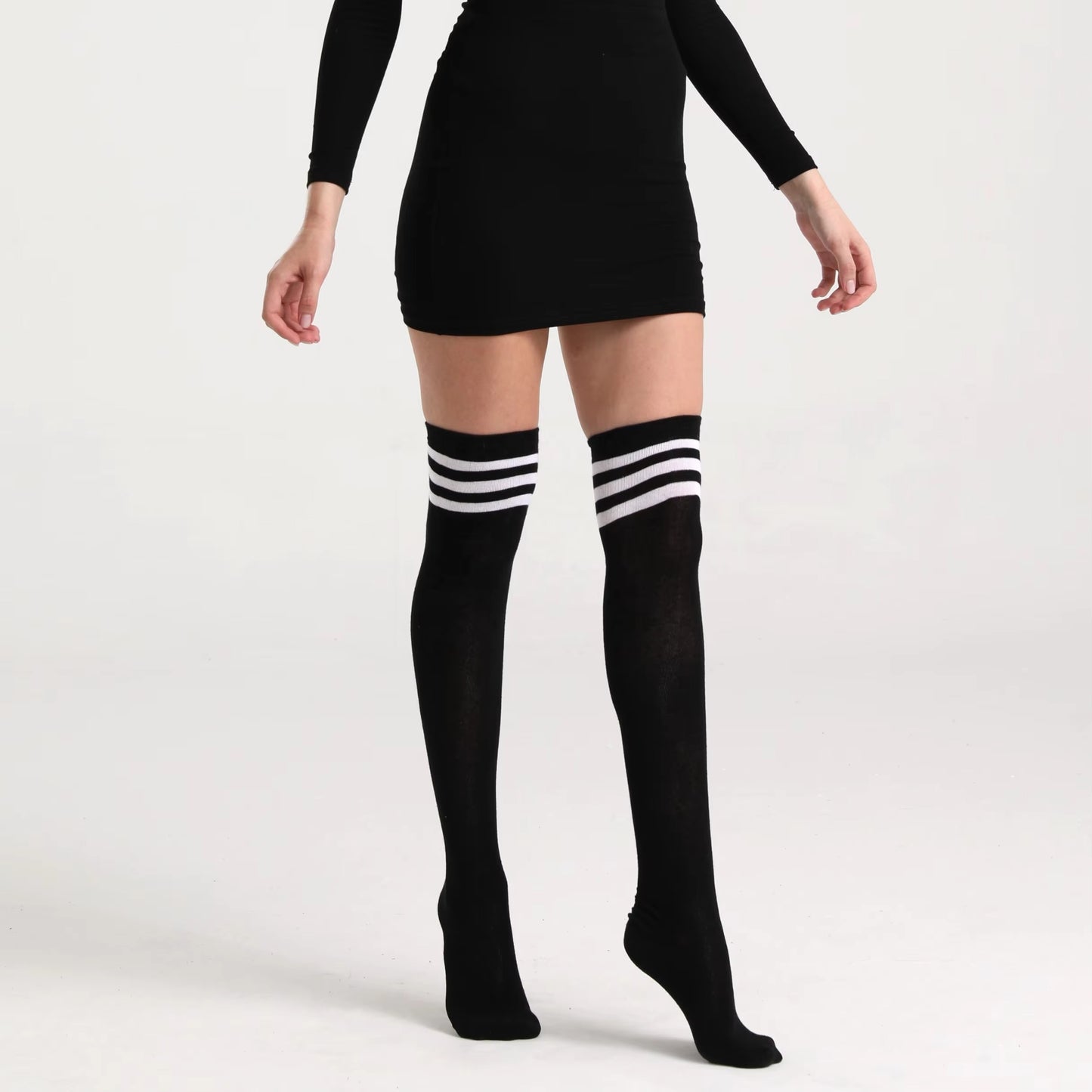 Women's Thigh High Legging Socks - Over Knee Striped Warmers for Daily Wear & Cosplay