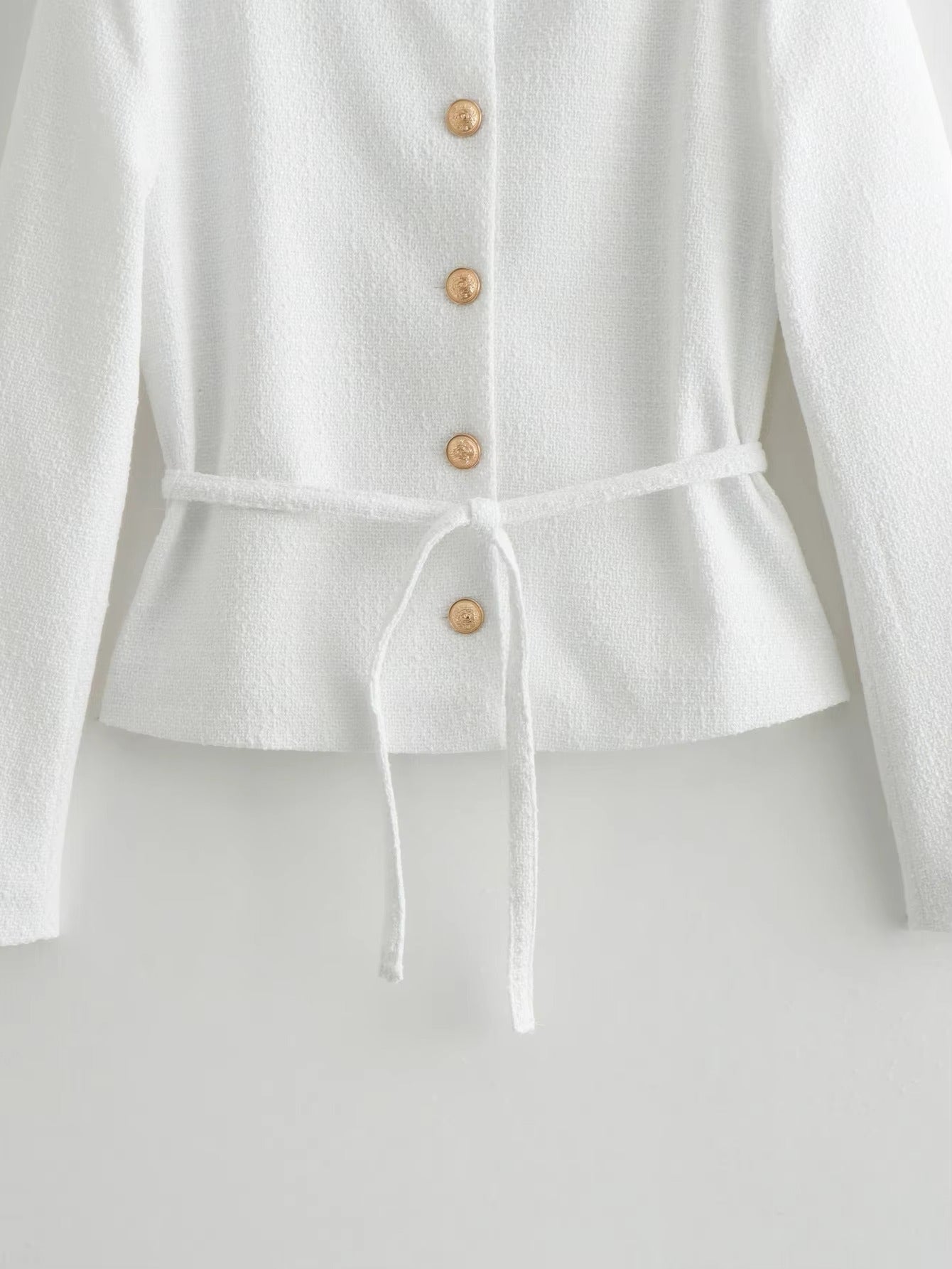 High-Quality Custom-Designed Solid-Color Patchwork Button Ladies' Coat | Cardigan Top for Party, Club & Afternoon Tea (Plain Dyed)